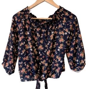 Dynamite scoop neck floral print blouse